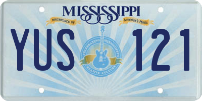 MS license plate YUS121