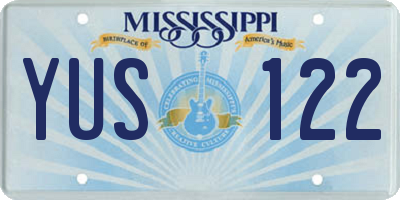 MS license plate YUS122