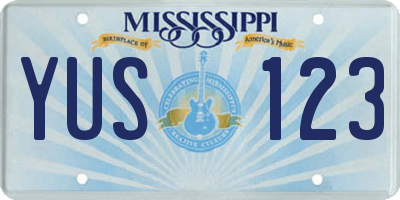MS license plate YUS123
