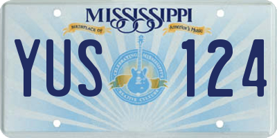 MS license plate YUS124