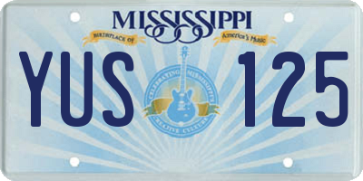 MS license plate YUS125