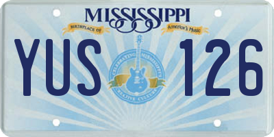 MS license plate YUS126
