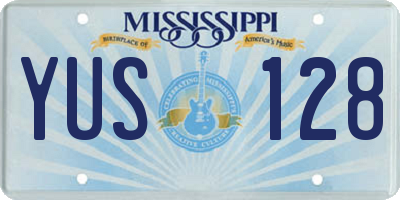MS license plate YUS128
