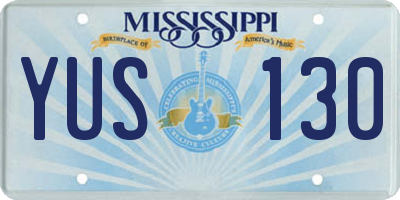 MS license plate YUS130