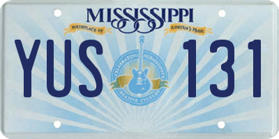 MS license plate YUS131
