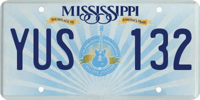 MS license plate YUS132