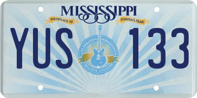 MS license plate YUS133