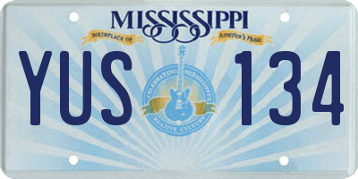 MS license plate YUS134