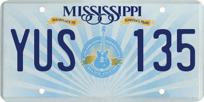 MS license plate YUS135