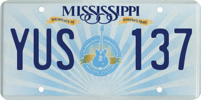 MS license plate YUS137