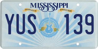 MS license plate YUS139