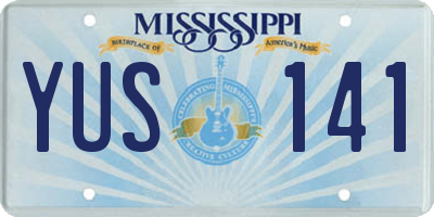 MS license plate YUS141
