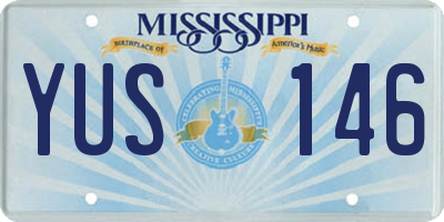 MS license plate YUS146
