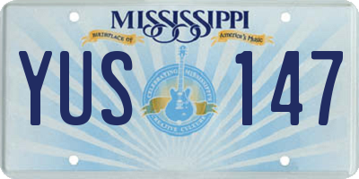 MS license plate YUS147