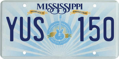 MS license plate YUS150