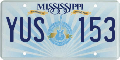 MS license plate YUS153