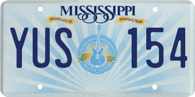 MS license plate YUS154