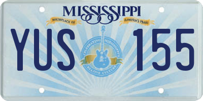 MS license plate YUS155