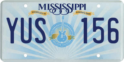 MS license plate YUS156