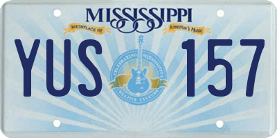 MS license plate YUS157