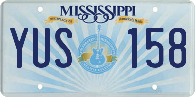 MS license plate YUS158