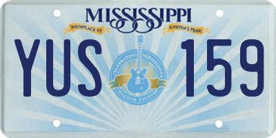 MS license plate YUS159