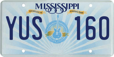 MS license plate YUS160