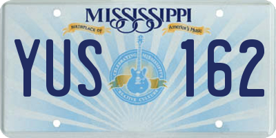 MS license plate YUS162
