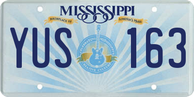 MS license plate YUS163