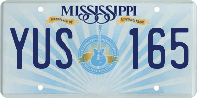 MS license plate YUS165
