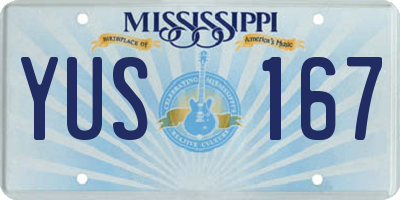 MS license plate YUS167