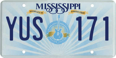 MS license plate YUS171