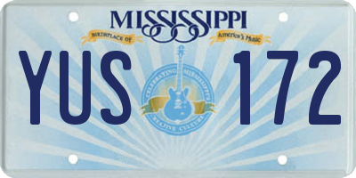 MS license plate YUS172