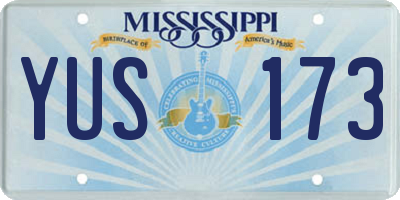 MS license plate YUS173