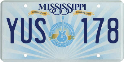MS license plate YUS178