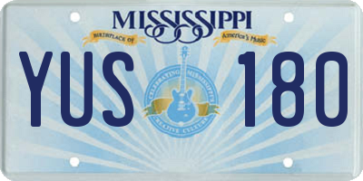MS license plate YUS180