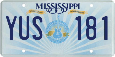 MS license plate YUS181