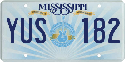 MS license plate YUS182