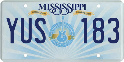 MS license plate YUS183