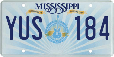 MS license plate YUS184