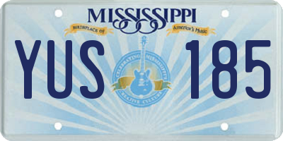 MS license plate YUS185