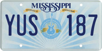 MS license plate YUS187