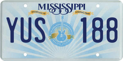MS license plate YUS188