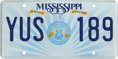 MS license plate YUS189