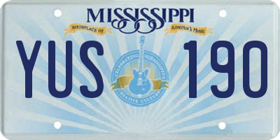 MS license plate YUS190