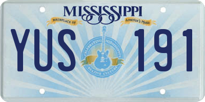 MS license plate YUS191