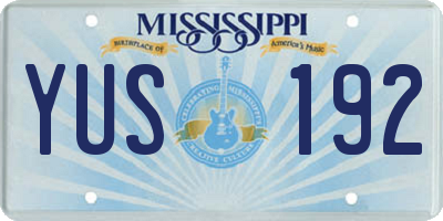 MS license plate YUS192