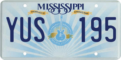MS license plate YUS195