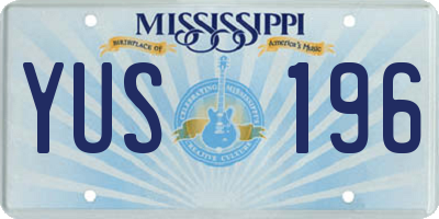 MS license plate YUS196