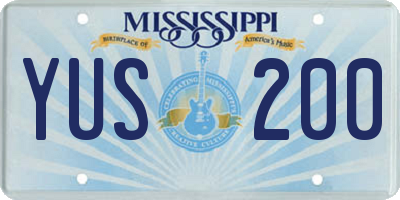 MS license plate YUS200